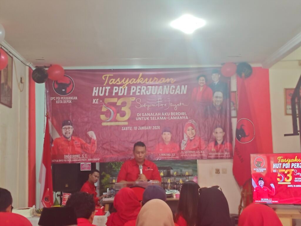 PDIP Kota Depok mengadakan tasyakuran hari jadi mereka sekaligus memberikan keterangan soal isu santer soal perubahan mekanisme pilkada. (Istimewa)